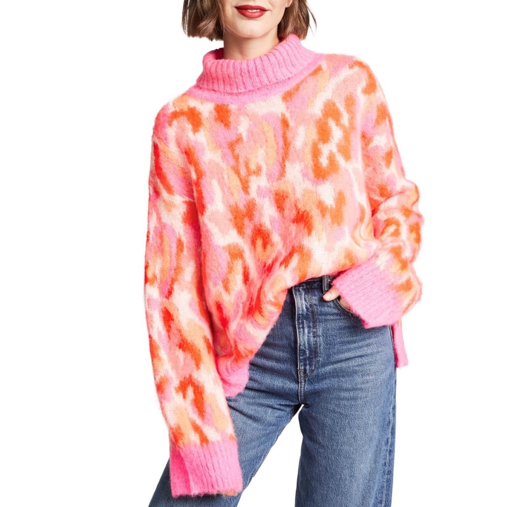 By Malene Birger Lalli Animal Print Sweater Pink Size Small